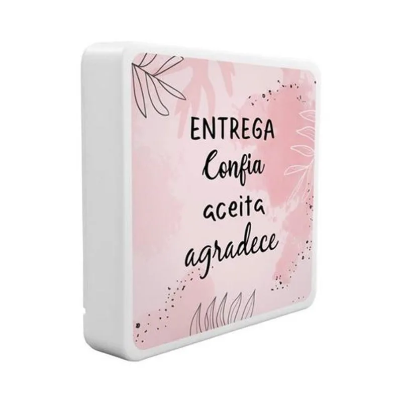 Luminária Box Slim Entrega Confia Aceita E Agradece Usb