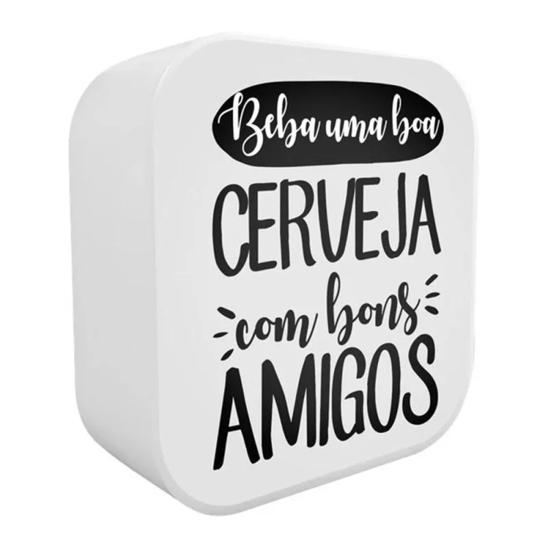 Luminária Box Boa Ceveja com Bons Amigos com Iluminação Difusa e Bivolt 23CM - OUTRAS - Agro