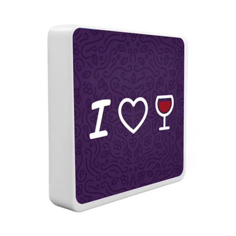 Luminária Box Slim I Love Vinho Luz Difusa Ideal para Leitura Alimentação USB Bivolt Vermelho - OUTRAS