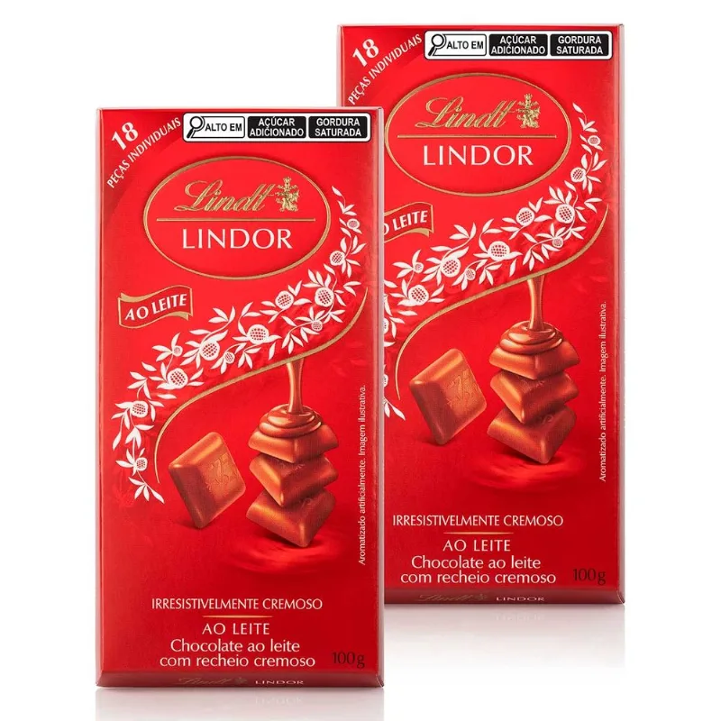 Chocolate Lindt Lindor Singles Ao Leite Pack 2x100g (com 18 unidades cada)