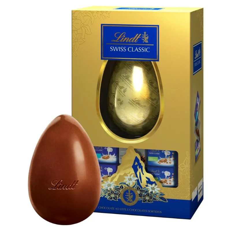 Ovo de Páscoa Lindt Swiss Classic ao Leite Caixa 130g OVO PASCOA LINDT SWISS CLASS LEITE 130g