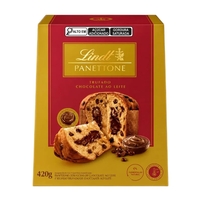 Panettone Trufado Chocolate ao Leite Lindt 420g
