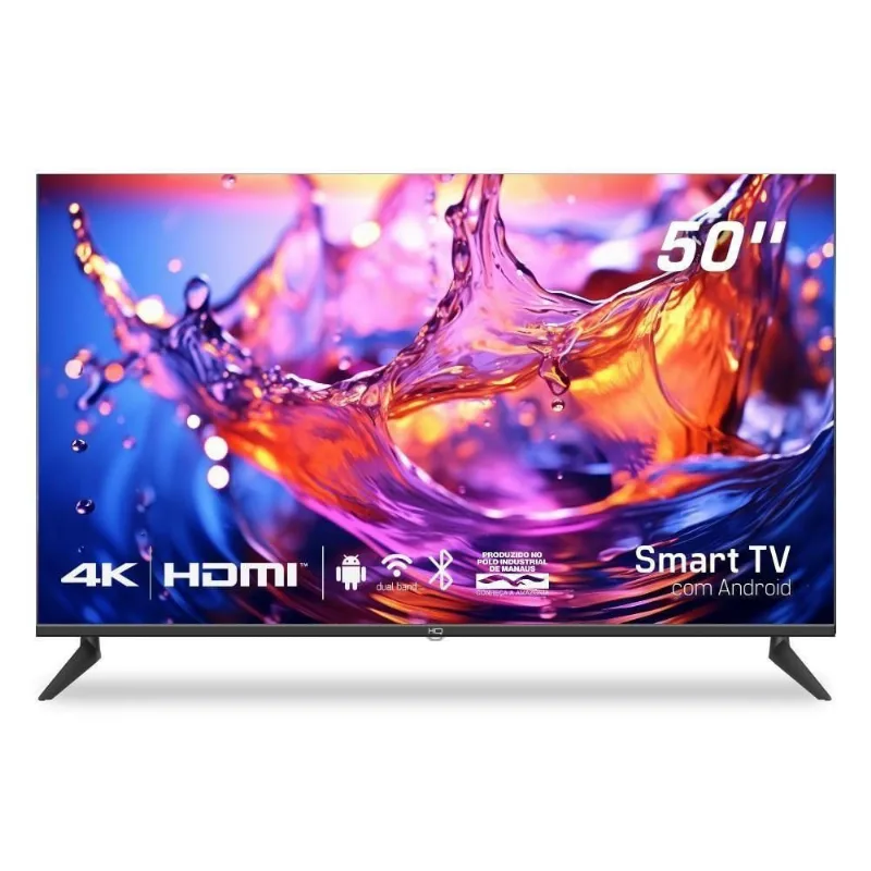 Smart TV 50 hq 4K 3 hdmi 2 Usb Wi-Fi Android 11 E Design Slim