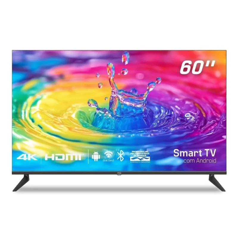Smart TV hq 60 uhd 4K hdr Android 11 Design Slim Processador Quad Core Espelhamento de tela - HQSTV60NK