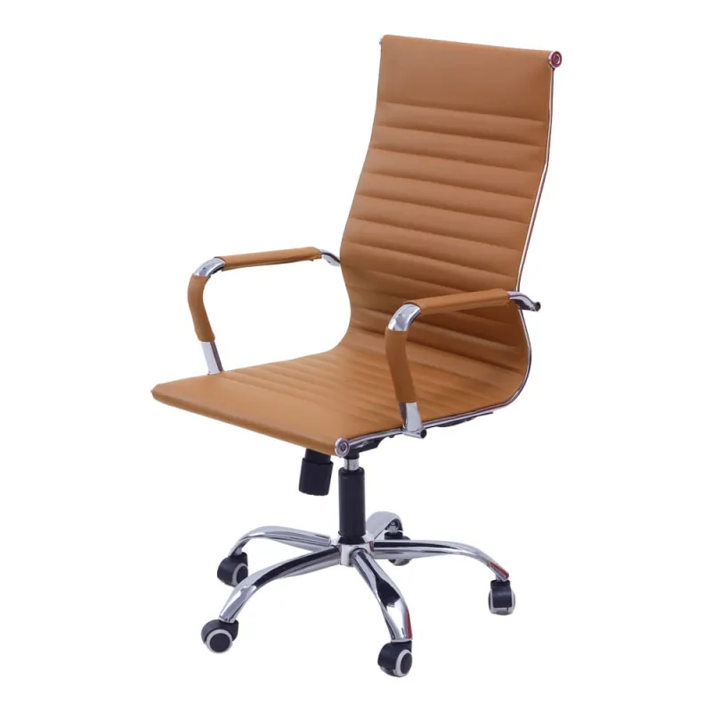 Cadeira de Escritório Esteirinha Base Cromada com Rodinha Fortt Praga Marrom - CEF02-M - Não Disponível
