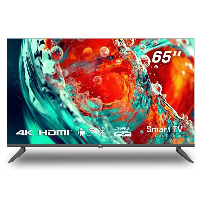 Smart TV 65 HQ 4K 3 Hdmi 2 Usb Wi-Fi Design Slim E Tela Frameless