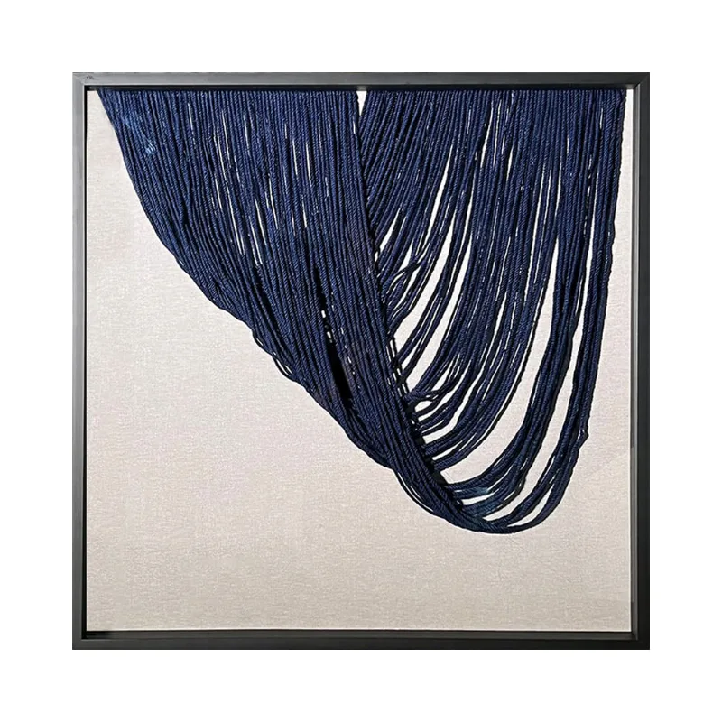 Quadro Arte Propria Macrame Azul Dir 70X70 - ARTE PRÓPRIA