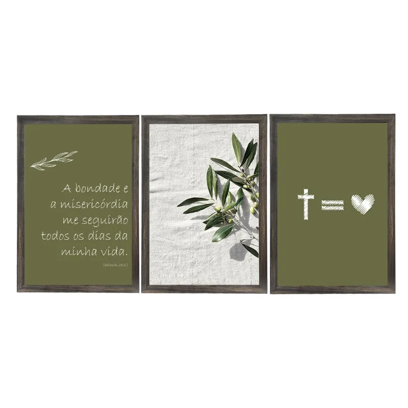 Kit 3 Quadros Com Vidro Bondade 30X45Cm Arte Propria - ARTE PRÓPRIA