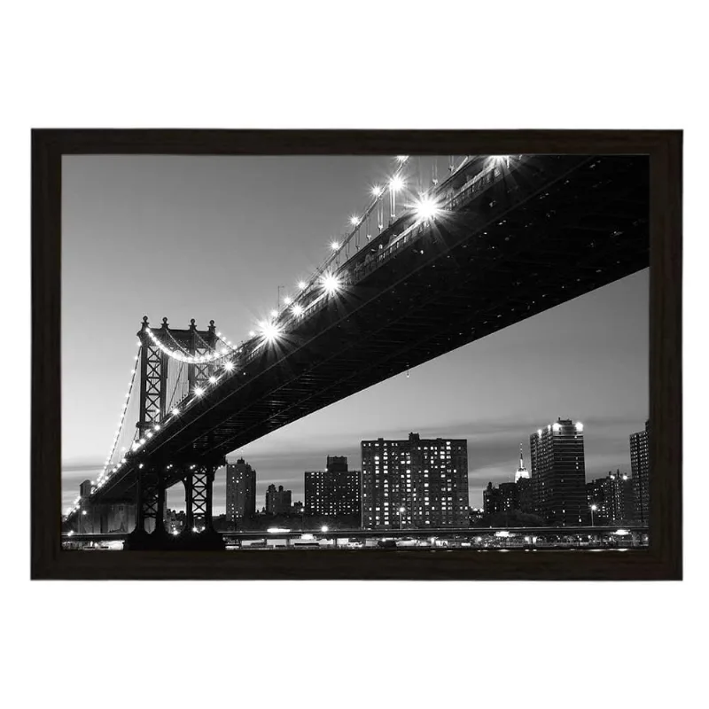 Quadro Com Vidro Brooklin Bridge 40X60Cm Arte Propria
