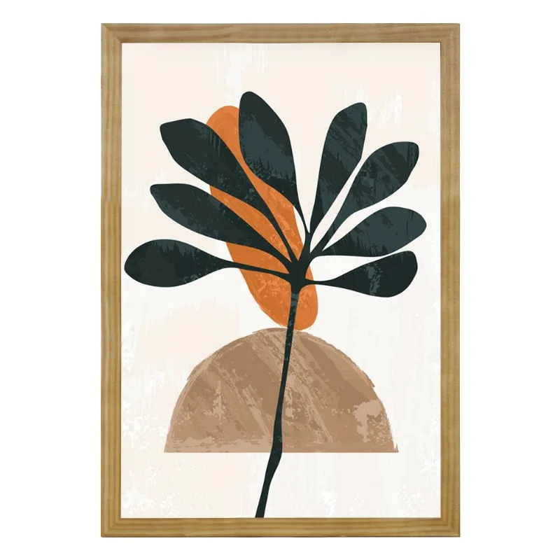 Quadro Com Vidro Moderno Folha 30X45Cm Arte Propria - ARTE PRÓPRIA