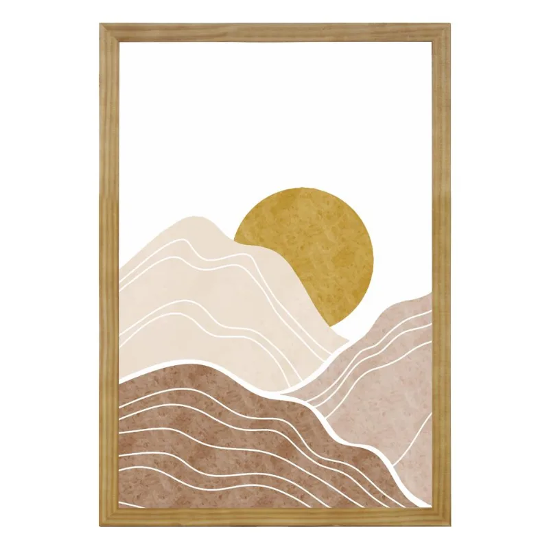 Quadro Com Vidro Moderno Montanhas 30X45Cm Arte Propria - ARTE PRÓPRIA