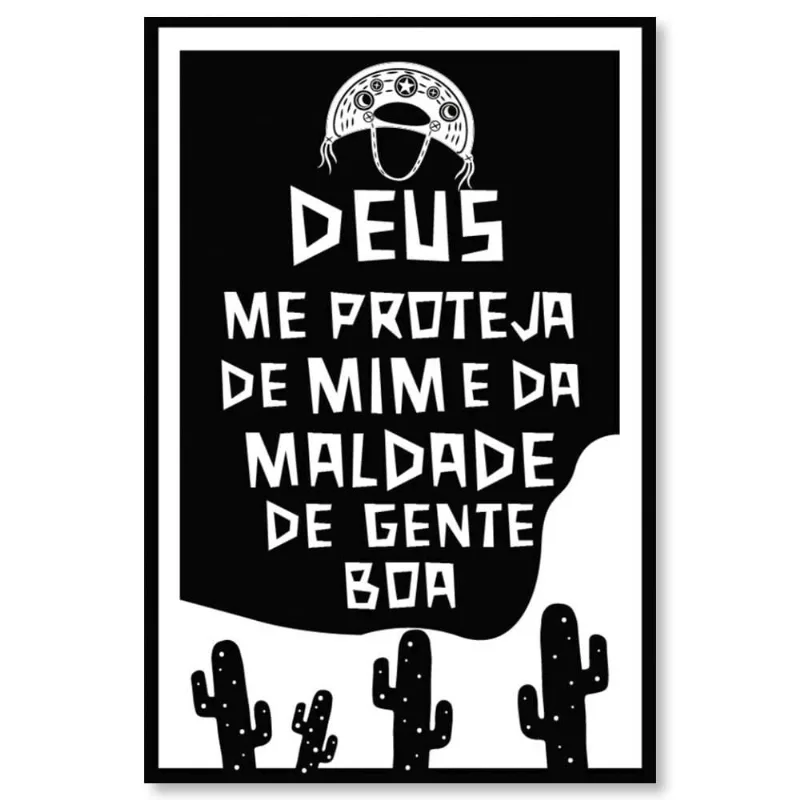 Placa Decorativa Cordel Deus 20X30Cm Arte Propria - ARTE PRÓPRIA