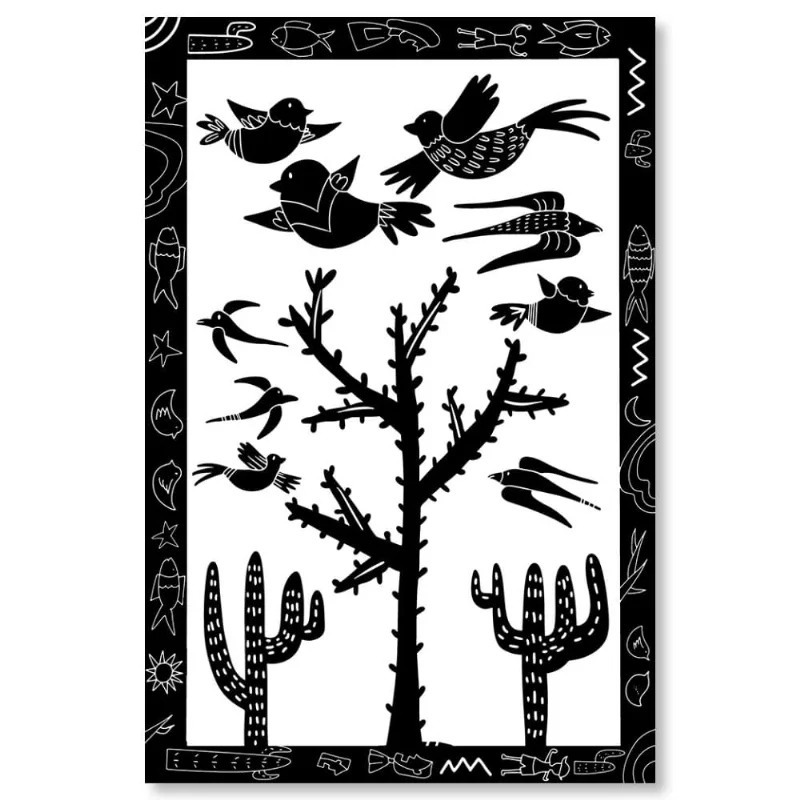 Placa Decorativa Cordel Cactos 20X30Cm Arte Propria - ARTE PRÓPRIA
