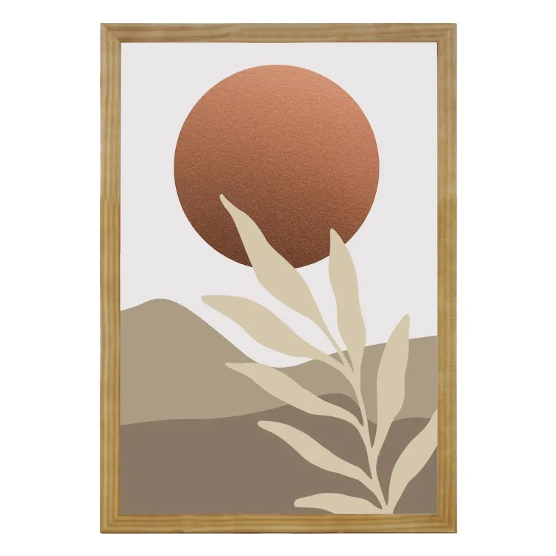 Quadro Com Vidro Natural Sol 40X60Cm Arte Propria