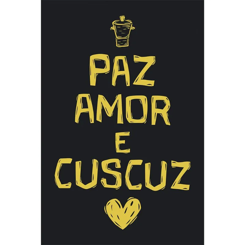 Placa Decorativa Cordel Amor E Cuscuz 20X30Cm Arte Própria - ARTE PRÓPRIA
