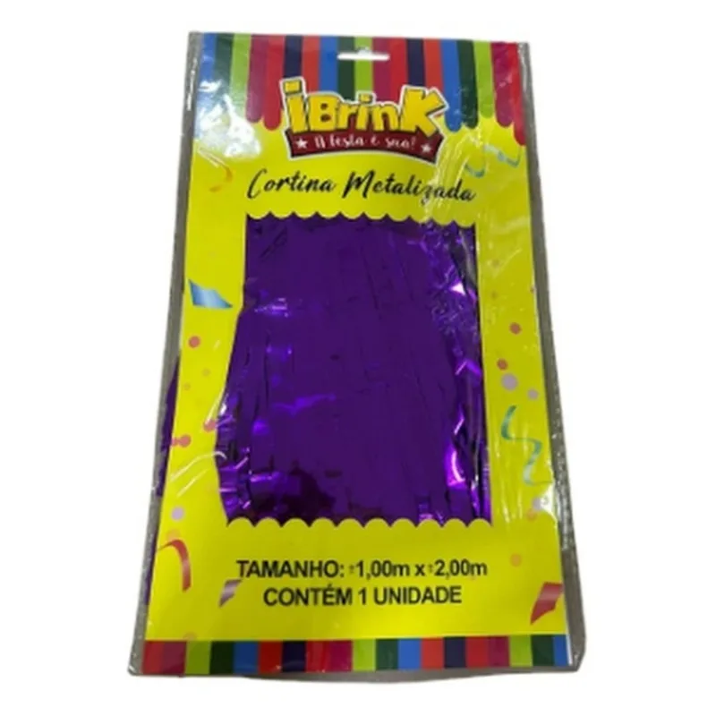 Cortina Metalizada Ibrink Roxa 1x2m (MP)