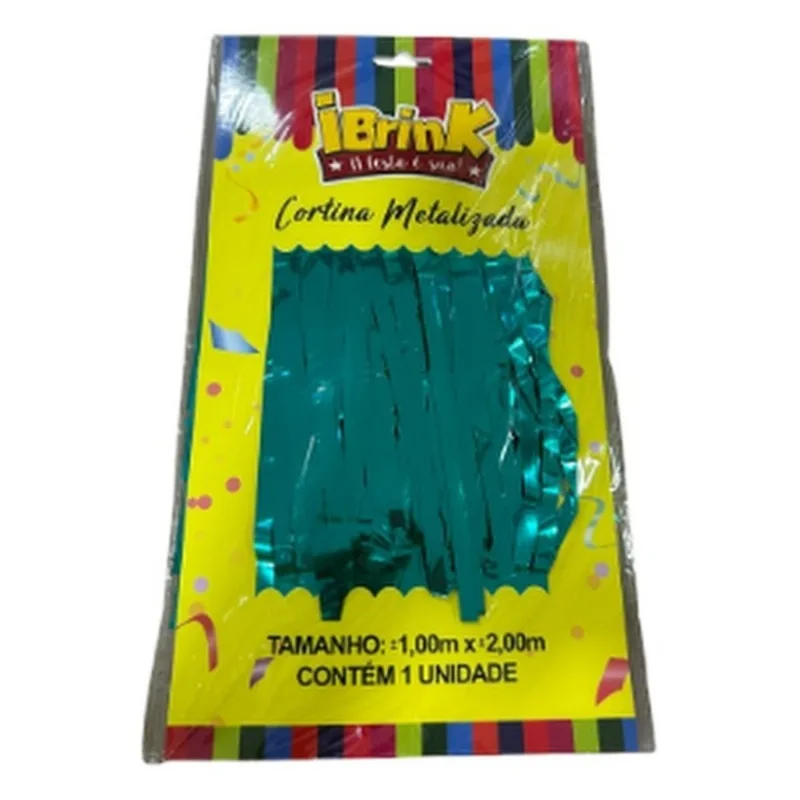 Cortina Metalizada Ibrink Azul Tiffany 1x2m (MP)