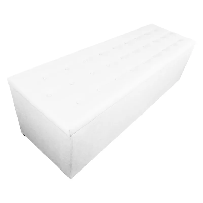 Calçadeira Recamier Baú Solteiro 90cm Juliana Suede Branco - ds Estofados - Não Disponível