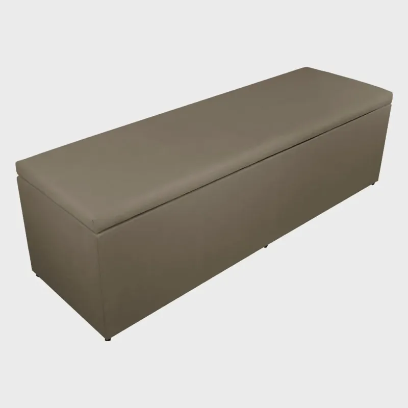 Calçadeira Recamier Baú Solteiro 90cm Eva Suede Capuccino - ds Estofados - Não Disponível