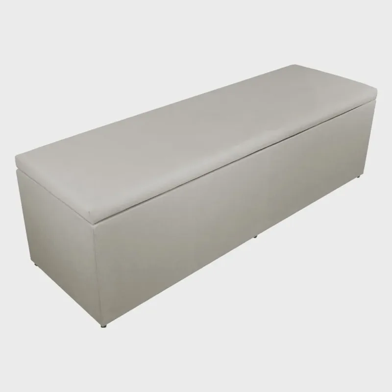 Calçadeira Recamier Baú Casal King 195cm Eva Suede Bege - ds Estofados - Não Disponível