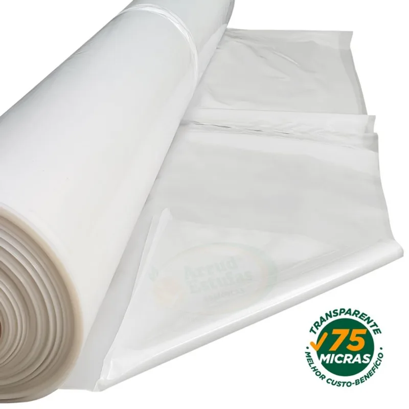 Lona Para Estufa Filme Plastico 75 Micra Transparente 4X7m