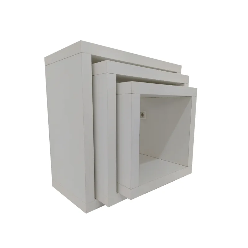 Kit Nicho Cubo 3 Peças Mdf Branco 29-24-19 Cmx15 Cm - Smart Eco - Não Informado - Móveis