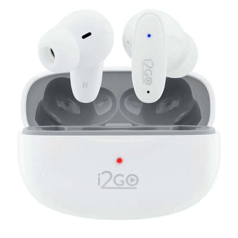 Fone de Ouvido i2GO Air Buds GO Bluetooth TWS ENC Bateria de 48h Branco