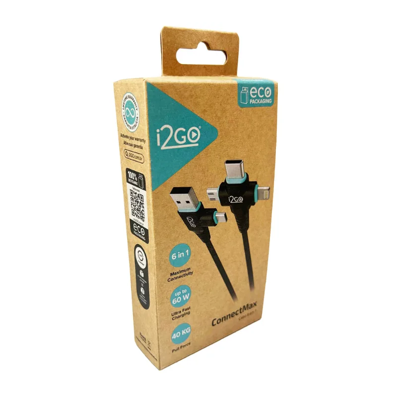 Cabo USB 6 EM 1 i2Go ConnectMax 60w 1 unidade