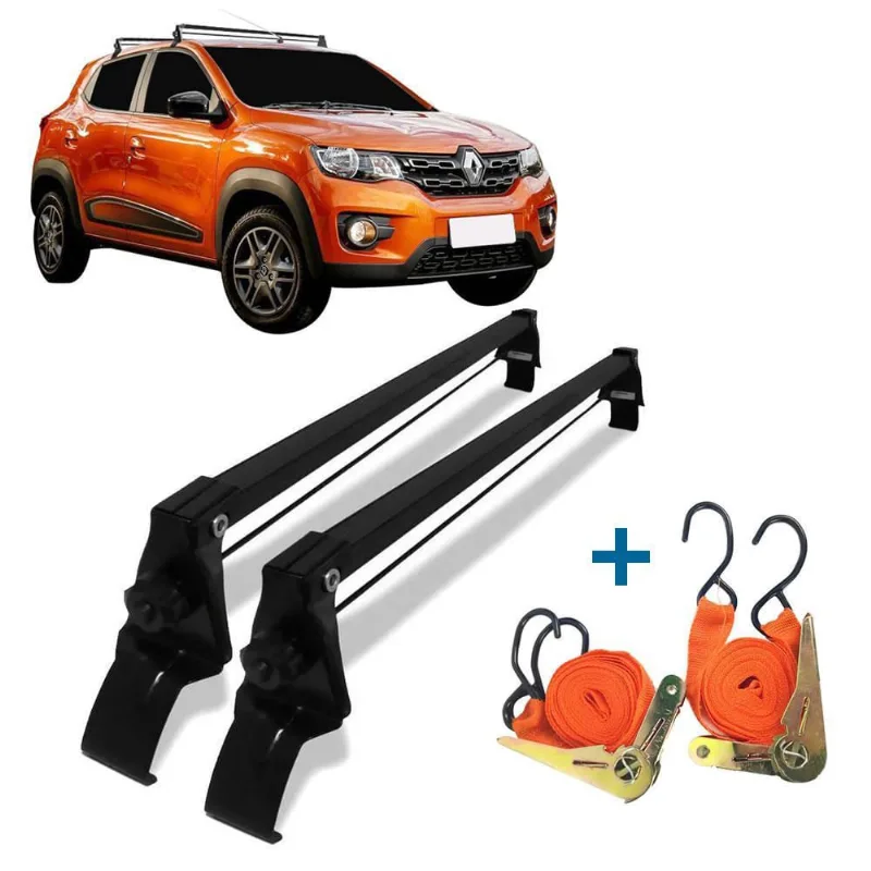 Rack De Teto Vhip Renault Kwid 17 à 2020 + 2 Cintas Catraca