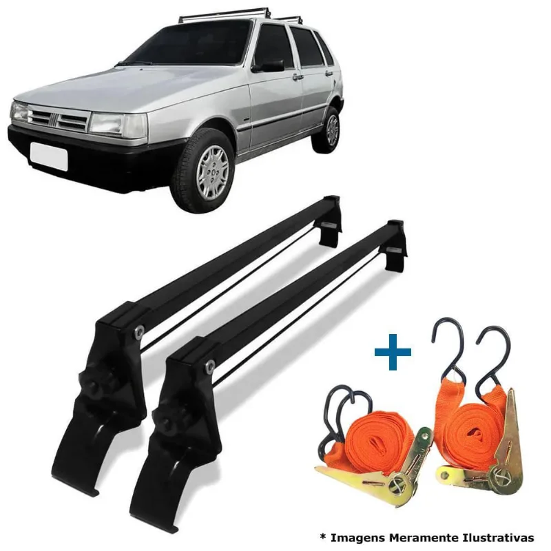 Rack Teto Fiat Uno Mille 4 Portas 84 à 13 + 2 Cintas Catraca