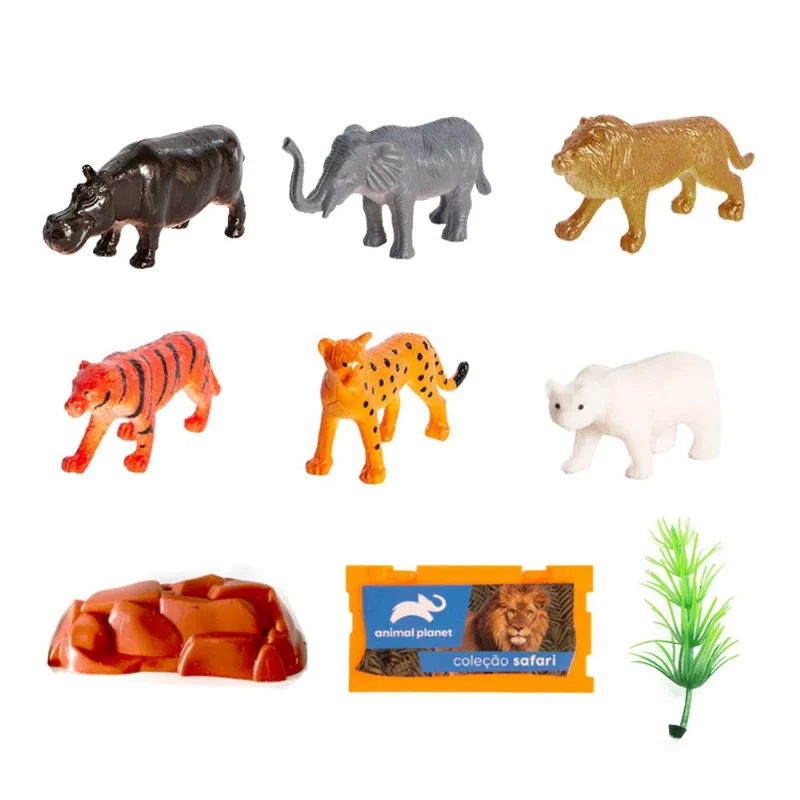 Conjunto de Mini Figuras - Animal Planet - Coleção Safari - Ebn