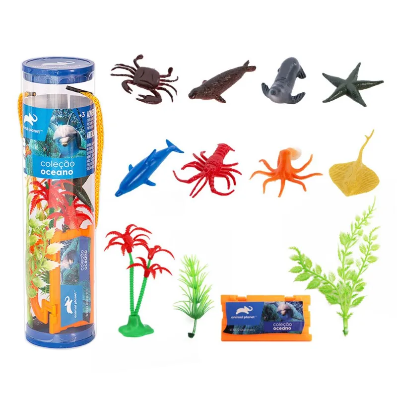 Conjunto De Figuras - Animal Planet - Coleção Oceano Tubo - Ebn