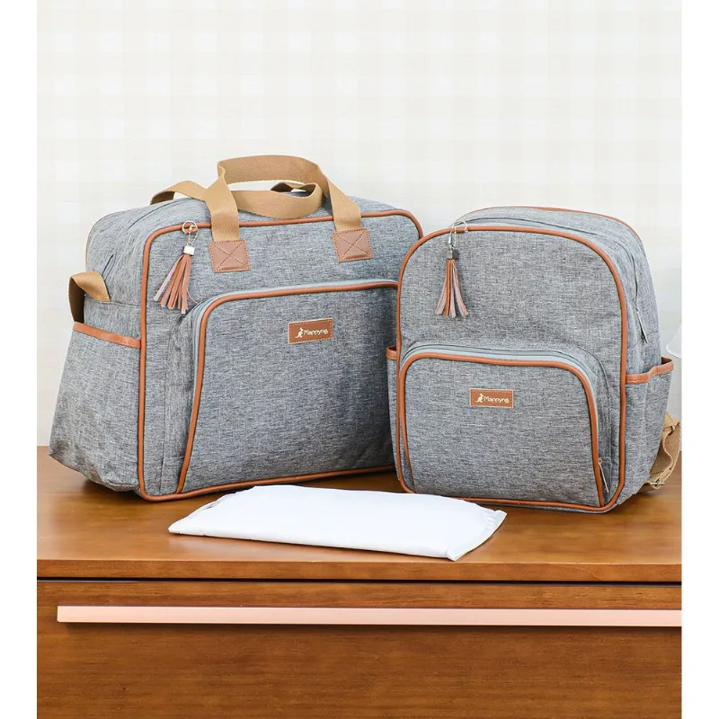 Kit Bolsa/Mochila com Trocador Monte Carlo - Cinza Cinza
