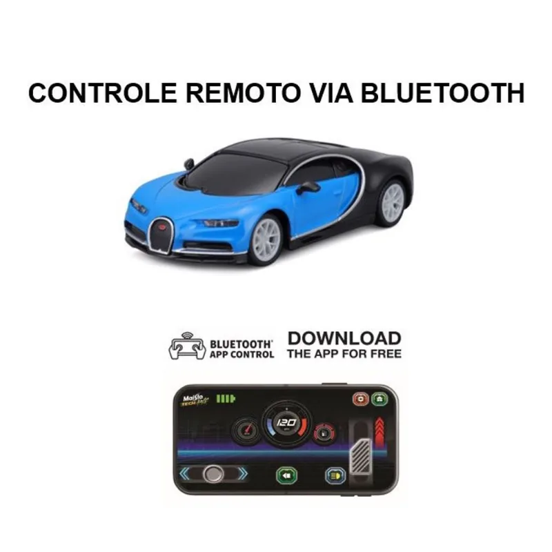 Carrinho De Controle Remoto - Bluetooth - Bugatti Chiron