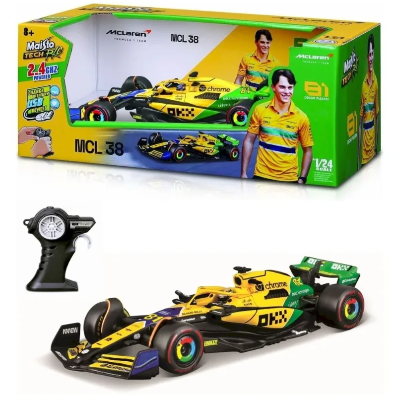 Mclaren Mcl38 Senna Edition - Controle Remoto Formula 1 2024 - Oscar Piastri #81 - 1/24 - Maisto Tech R/C