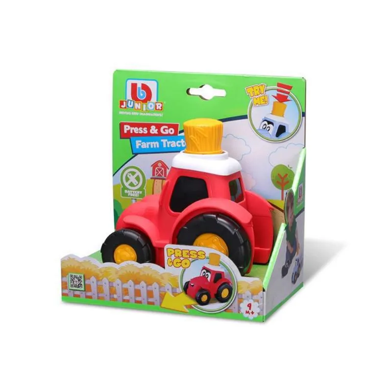 Mini Veiculo - Trator De Fazenda - Aperte E Va - Burago Junior