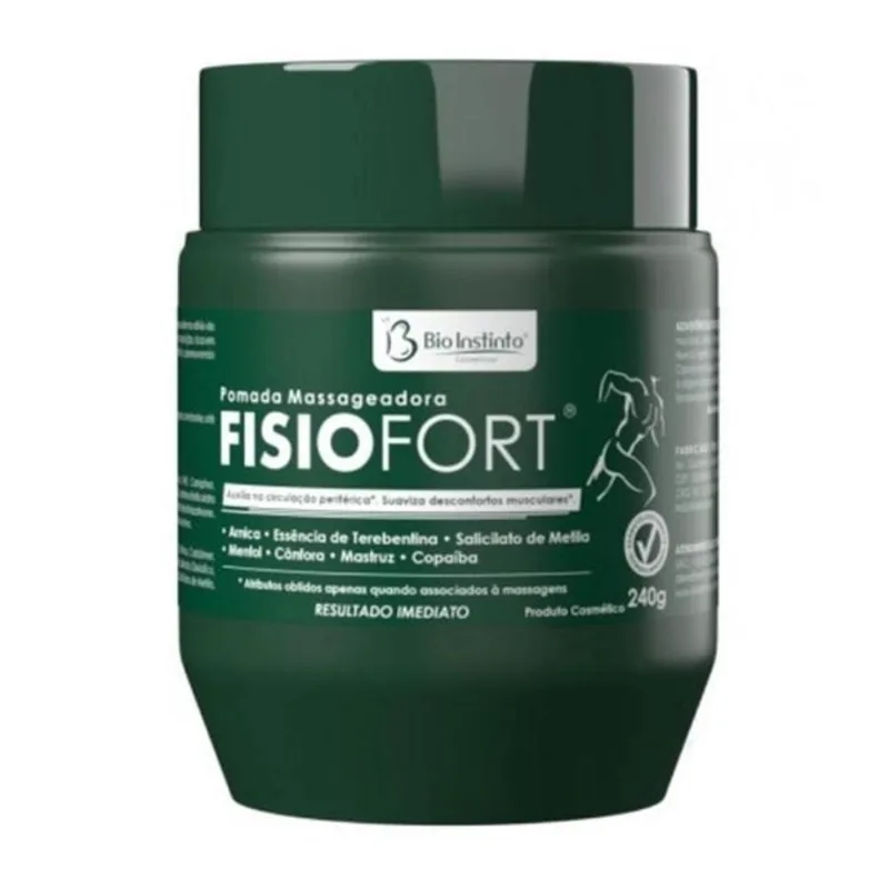 3x Pomada Desodorante Massageadora Fisiofort Bio Instinto 240g