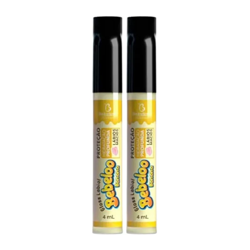2x Gloss Labial Banana Bebeloo Lábios Hidratados e Brilhosos Bio Instinto 4ml