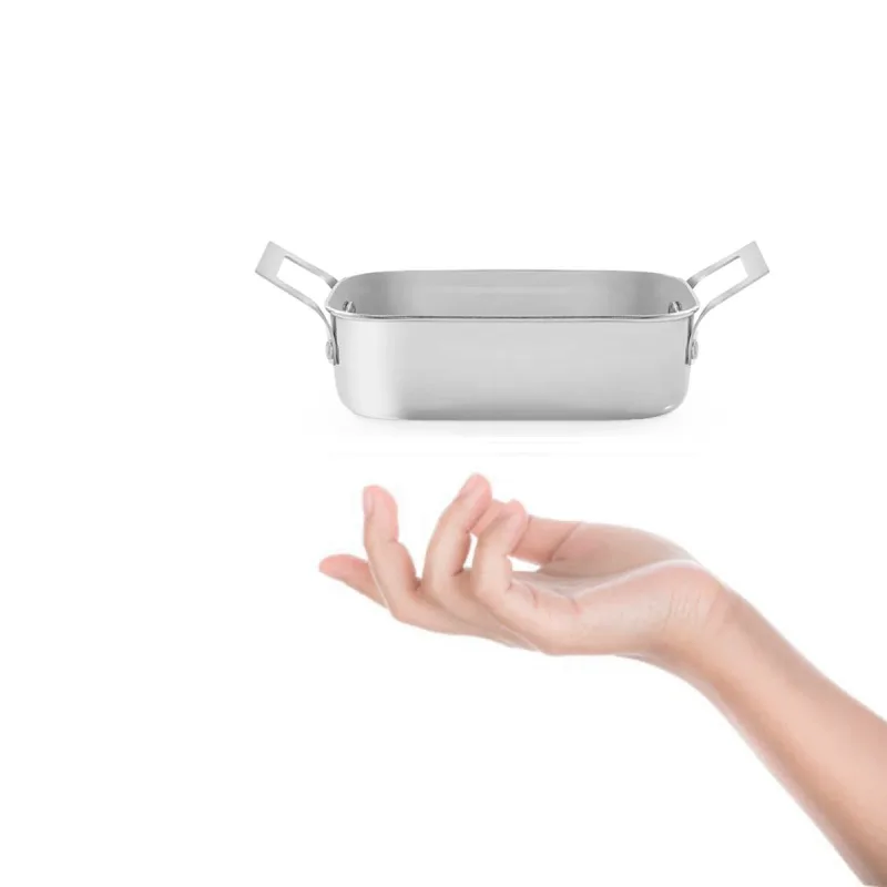 Travessa Mini Alça Inox Couvert Servir Entradas Buffet 440ml - Gourmet Mix