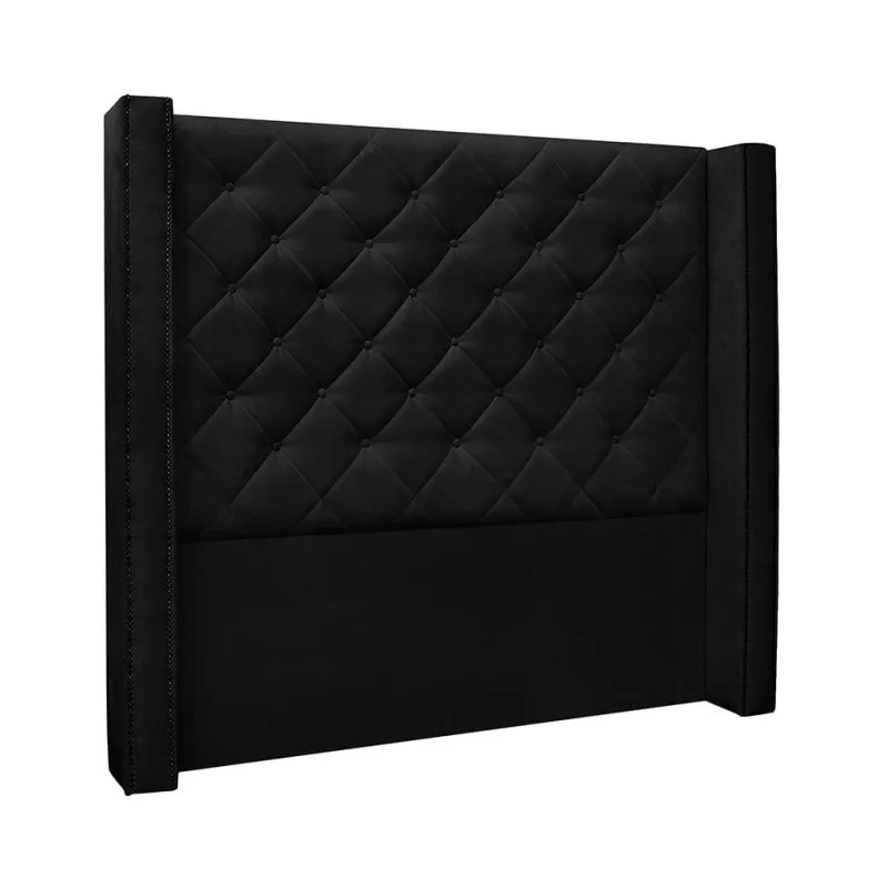 Cabeceira King Vicenza Estofada Suede Preta - Não Disponível