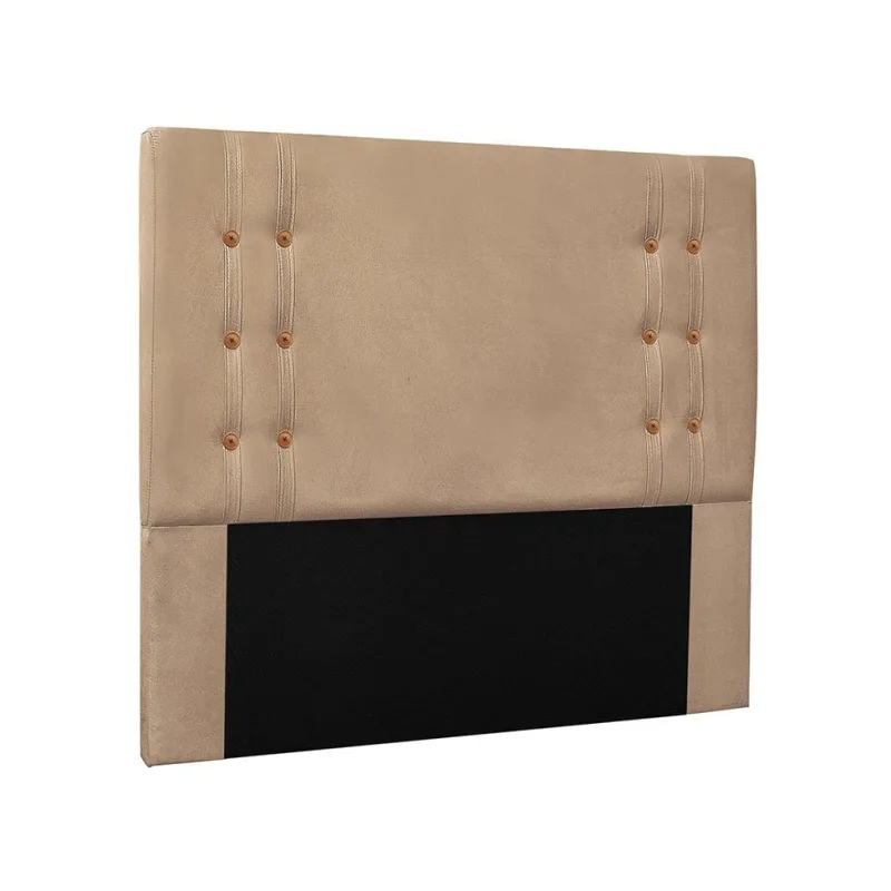 Cabeceira King Estofada Pallazio Gênova Suede Bege - Não Disponível