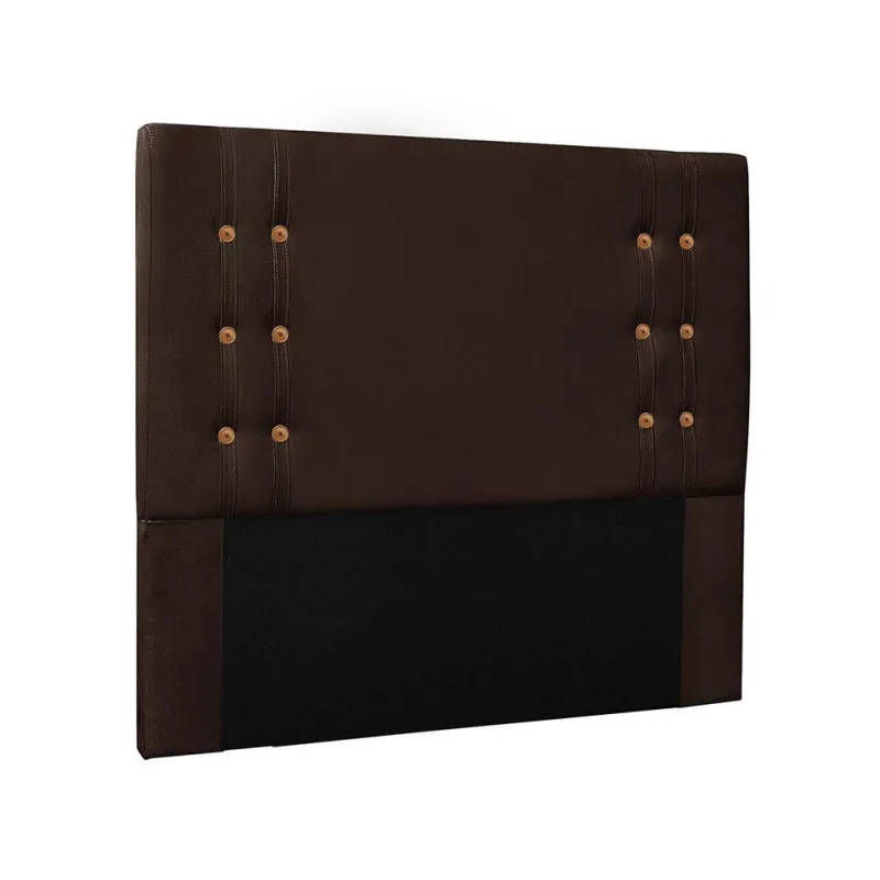 Cabeceira King Estofada Spezzia Decor Gênova Madeira Maciça Suede Café - Não Disponível - Móveis