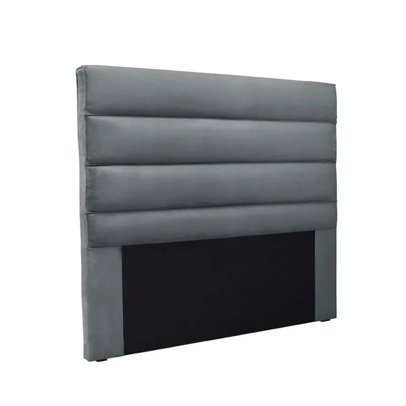 Cabeceira King Estofada Spezzia Decor La Italiana Veludo Cinza - Não Disponível - Móveis