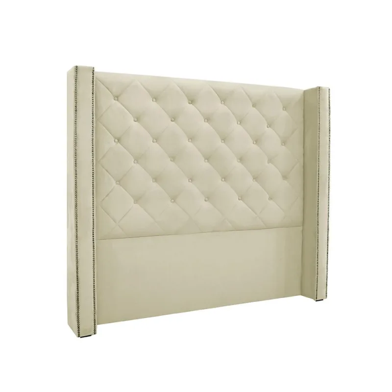 Cabeceira King Spezzia Decor Vicenza Veludo Bege - Não Disponível - Móveis
