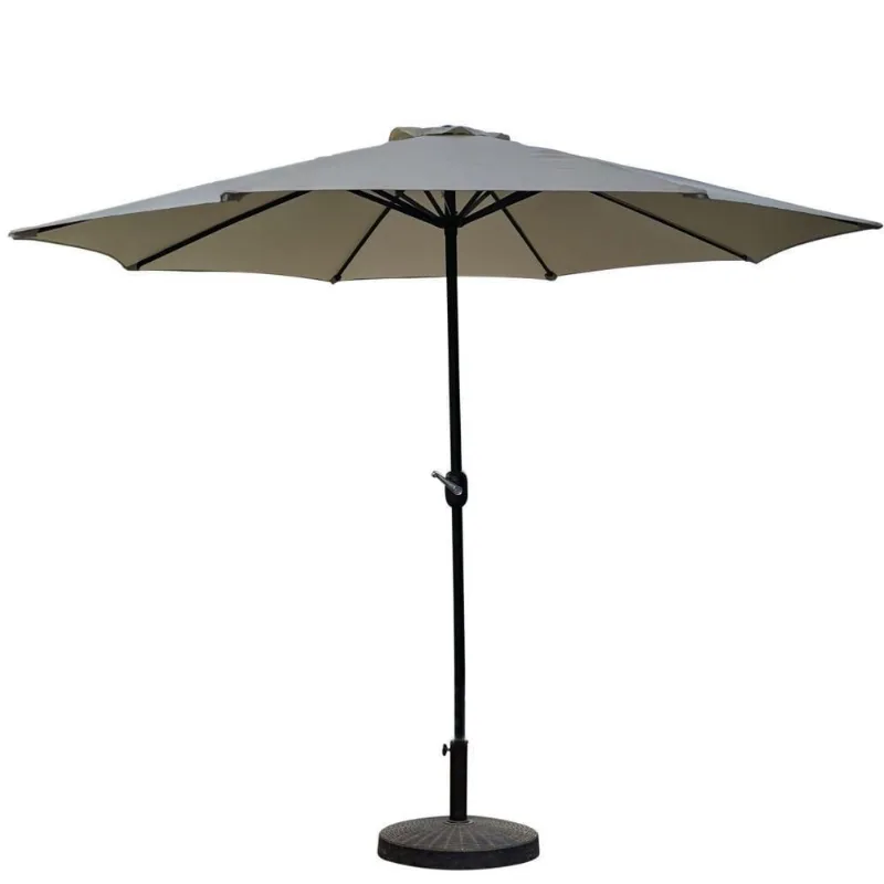Ombrelone Central Bali Rivatti 270 Cm Em Alumínio Com Base Hdpe E Capa Em Poliéster Marfim