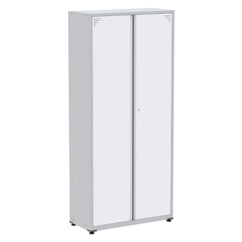 Armário Alto 2 Portas Pandin 90 Cm (largura) Inmetro Estrutura Aço Cinza E Portas Brancas C- Chave