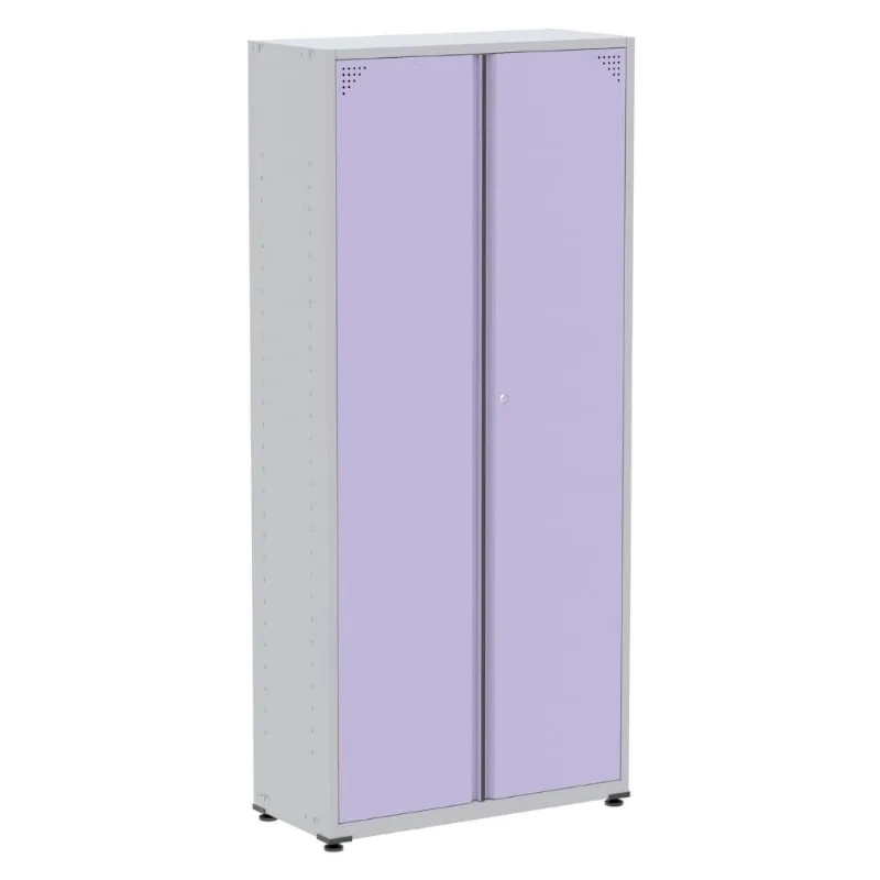 Armário Alto 2 Portas Pandin 90 Cm (largura) Inmetro Estrutura Aço Cinza E Portas Lilás C- Chave