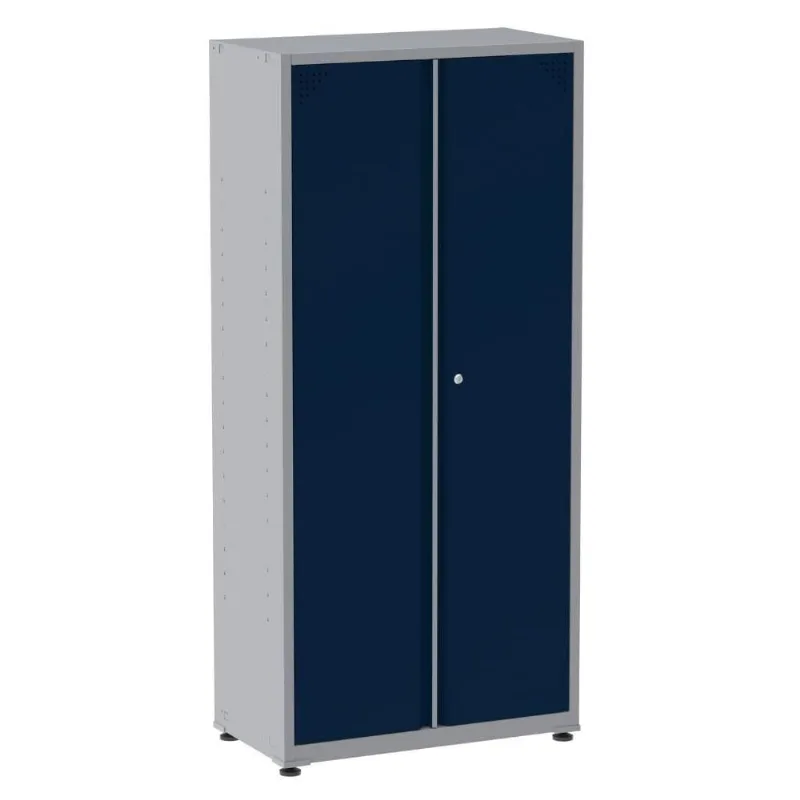 Armário Alto 2 Portas Pandin 80 Cm (largura) Inmetro Estrutura Aço Cinza E Portas Azul C- Chave
