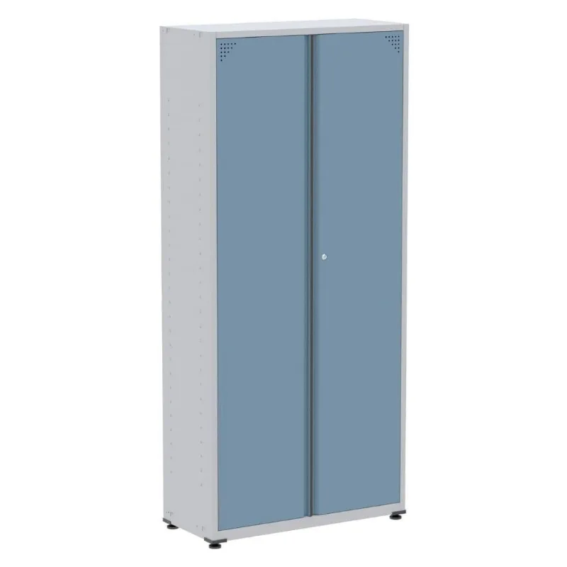 Armário Alto 2 Portas Pandin 80 Cm (largura) Inmetro Estrutura Aço Cinza E Portas Azul Dali C- Chave