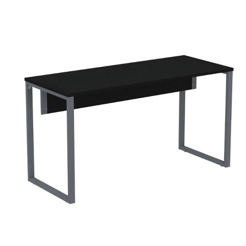 Mesa Escritório P25 Tub Pandin 134 Cm (larg) Tampo Mdp Preto Pé Aço Tubular Grafito